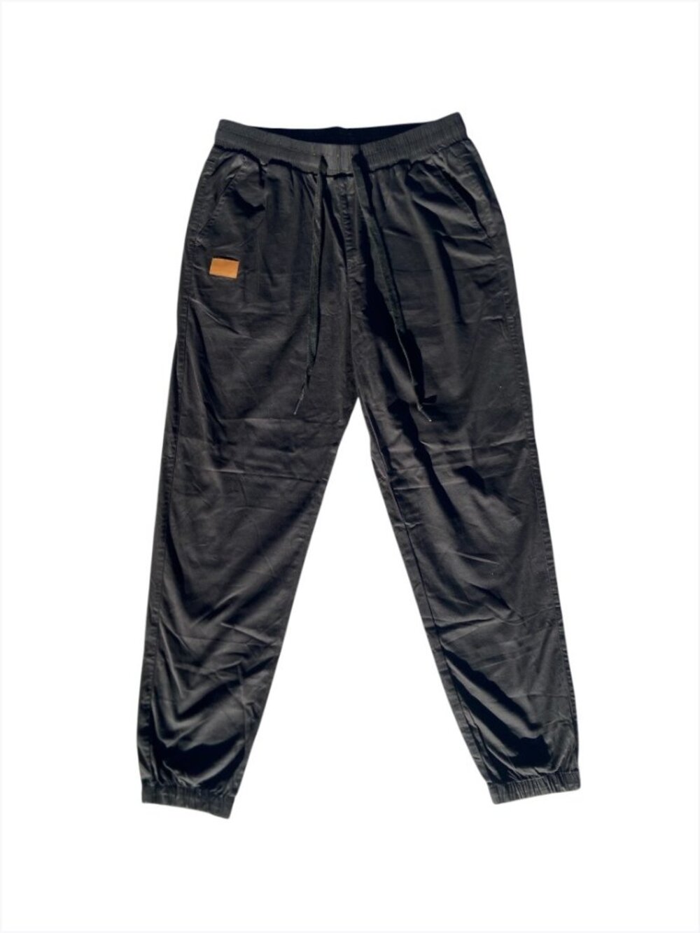 Women's Black Lightweight Drawstring Jogger Pants, S - Picture 2 of 6